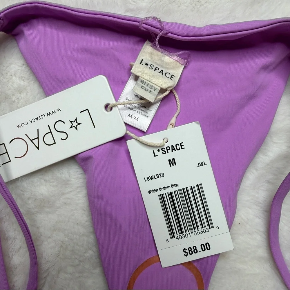 L*Space Wilder Bitsy Bikini Bottom Purple Size M NWT